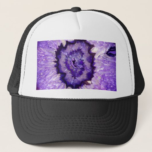 Falln Paarse Agate Geode Trucker Pet (Voorkant)