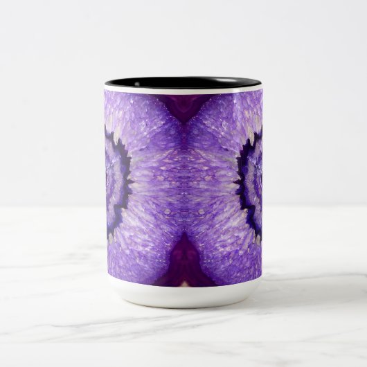 Falln Paarse Agate Geode Tweekleurige Koffiemok (Center)