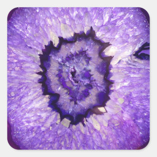 Falln Paarse Agate Geode Vierkante Sticker