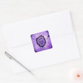 Falln Paarse Agate Geode Vierkante Sticker (Envelop)