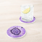 Falln Paarse Agate Geode Zandsteen Onderzetter (Zijkant)