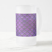 Falln Paarse & Blauwe Zeemeermin Schalen Matglas Bierpul (Voorkant rechts)