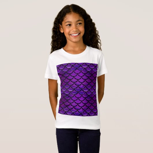 Falln Paarse & Blauwe Zeemeermin Schalen T-shirt (Voorkant volledig)