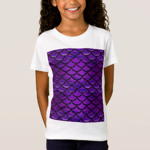 Falln Paarse & Blauwe Zeemeermin Schalen T-shirt