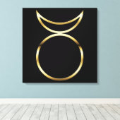 Falln Pagan Horned God Symbol Canvas Afdruk (Insitu (Houten vloer))
