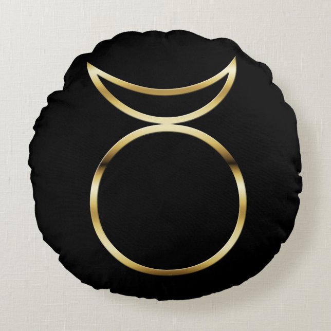 Falln Pagan Horned God Symbol Rond Kussen (Voorkant)