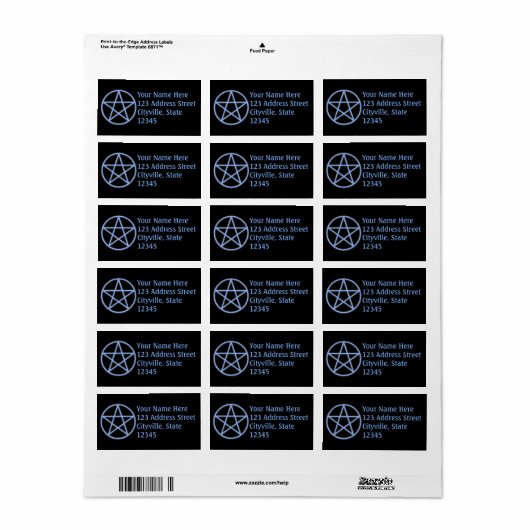 Falln Pagan Pentacle Etiket (Full Sheet)