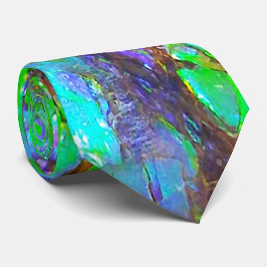 Falln Peacock Ammolite Stropdas (Opgerold)