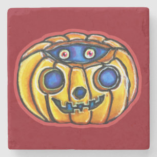 Falln Peeky Pumpkin Haloweenies Stenen Onderzetter