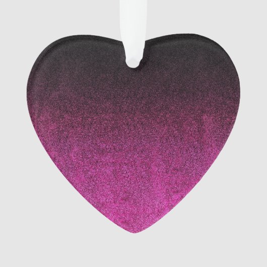 Falln Pink & Black Glitter Gradiënt Ornament (voorkant)