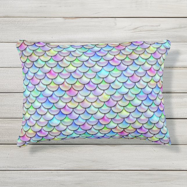 Falln Rainbow Bubble Mermaid Scales Buitenkussen (Voorkant)