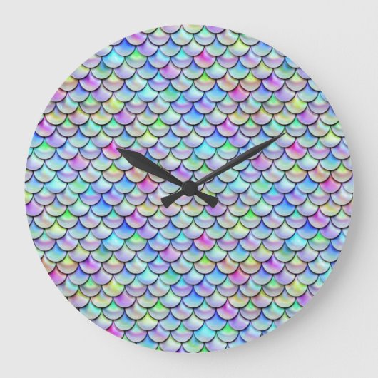 Falln Rainbow Bubble Mermaid Scales Grote Klok (Voorkant)