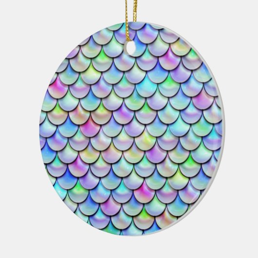 Falln Rainbow Bubble Mermaid Scales Keramisch Ornament (Links)