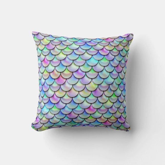 Falln Rainbow Bubble Mermaid Scales Kussen (Voorkant)