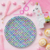 Falln Rainbow Bubble Mermaid Scales Papieren Bordje (Feest)