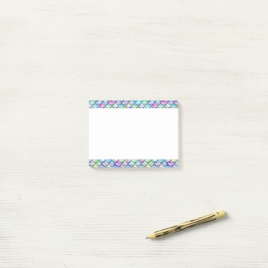 Falln Rainbow Bubble Mermaid Scales Post-it® Notes (Op bureau)