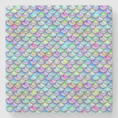 Falln Rainbow Bubble Mermaid Scales Stenen Onderzetter (Voorkant)