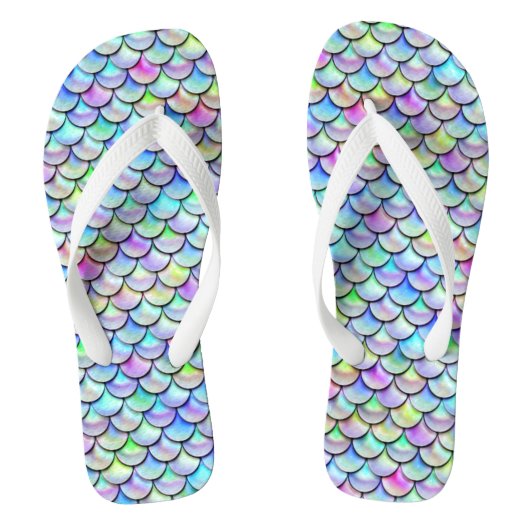 Falln Rainbow Bubble Mermaid Scales Teenslippers (Voetbed)