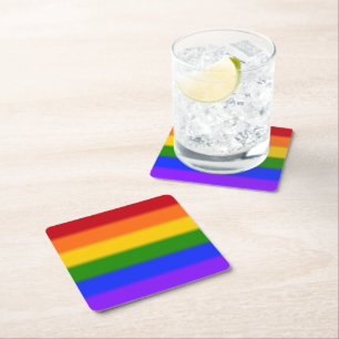 Falln Rainbow Gay Pride Flag Kartonnen Onderzetters
