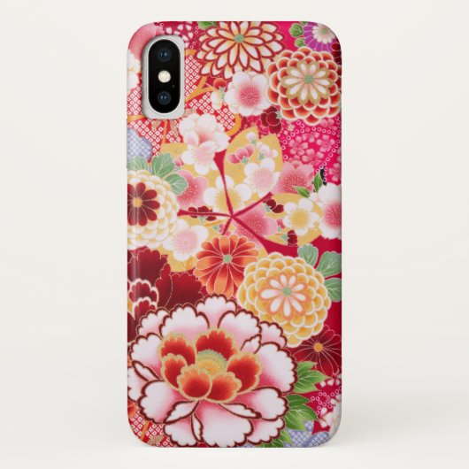 Falln Red Floral Burst Case-Mate iPhone Case (Achterkant)