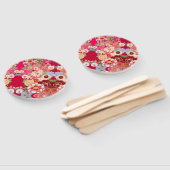 Falln Red Floral Burst Handwaaier (Niet-gemonteerd)
