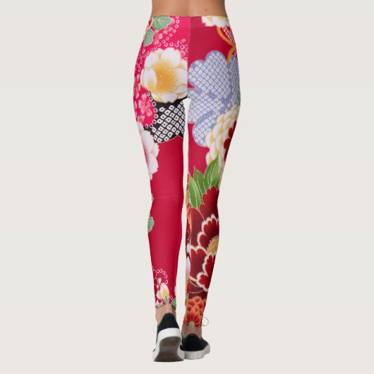 Falln Red Floral Burst Leggings (Achterkant)