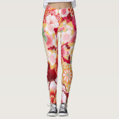 Falln Red Floral Burst Leggings (Voorkant)