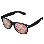 Falln Red Floral Burst Retro Zonnebril (Gekanteld)