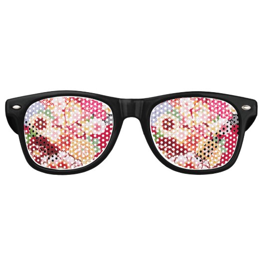 Falln Red Floral Burst Retro Zonnebril (Voorkant)
