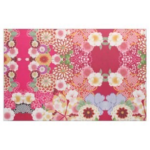 Falln Red Floral Burst Stof