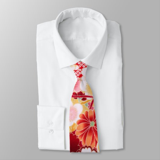 Falln Red Floral Burst Stropdas (Gebonden)