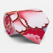 Falln Red Floral Burst Stropdas (Opgerold)