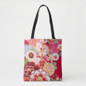 Falln Red Floral Burst Tote Bag (Voorkant)