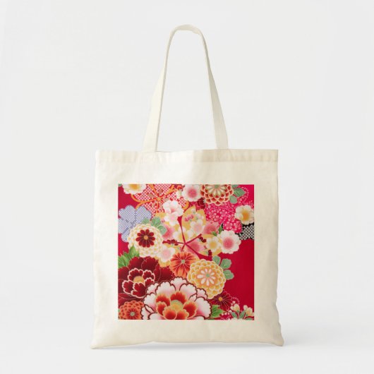Falln Red Floral Burst Tote Bag (Voorkant)