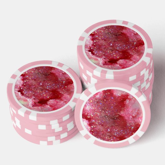 Falln Roze Feeëriekristallen Poker Chips (Opstapeling)