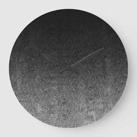 Falln Silver en Black Glitter Gradient Grote Klok (Voorkant)