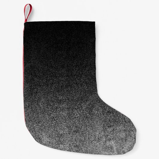 Falln Silver en Black Glitter Gradient Kleine Kerstsok (Voorkant)