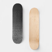 Falln Silver en Black Glitter Gradient Persoonlijk Skateboard (Voorkant)