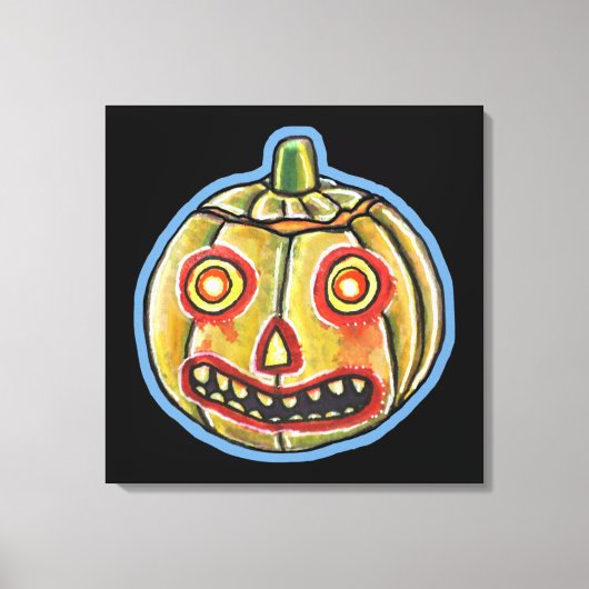 Falln Spooky Pumpkin Haloweenies Canvas Afdruk (Voorkant)