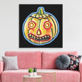 Falln Spooky Pumpkin Haloweenies Canvas Afdruk (Insitu (Woonkamer))