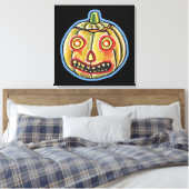 Falln Spooky Pumpkin Haloweenies Canvas Afdruk (Insitu (Slaapkamer))