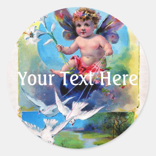 Falln Spring Time Fairy Ronde Sticker (Voorkant)
