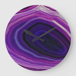 Falln Swirled Paars Geode Grote Klok