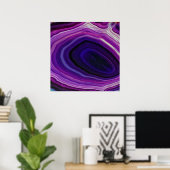 Falln Swirled Paars Geode Poster (Thuiskantoor)