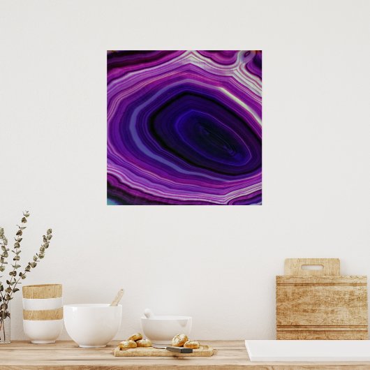 Falln Swirled Paars Geode Poster (Keuken)