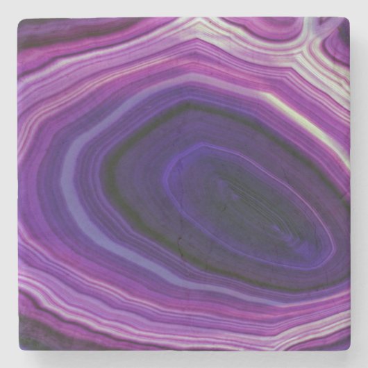 Falln Swirled Paars Geode Stenen Onderzetter (Voorkant)