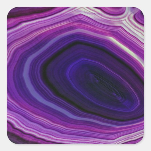Falln Swirled Paars Geode Vierkante Sticker (Voorkant)