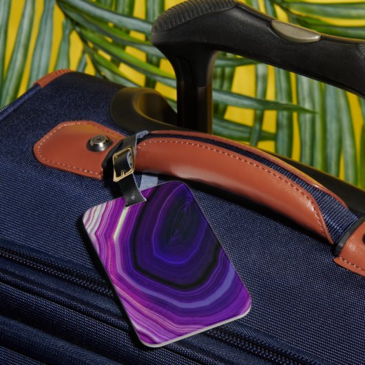 Falln Swirled Purple Geode Bagagelabel (Voorkant Insitu 1)