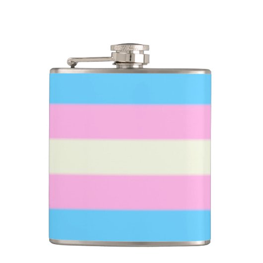 Falln Transgender Pride Flag Heupfles (Voorkant)