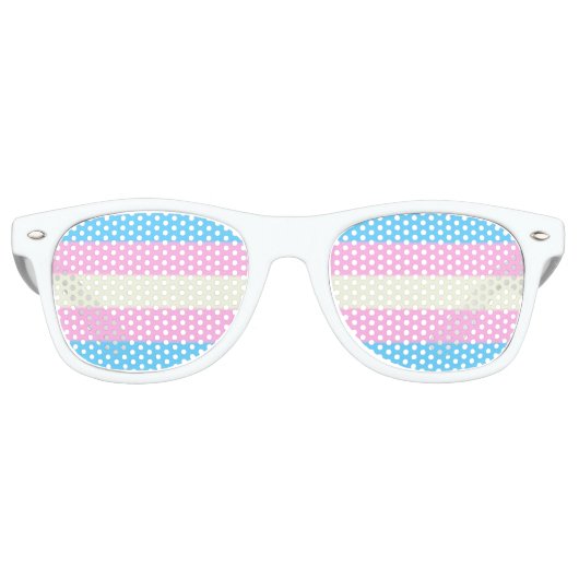 Falln Transgender Pride Flag Retro Zonnebril (Voorkant)